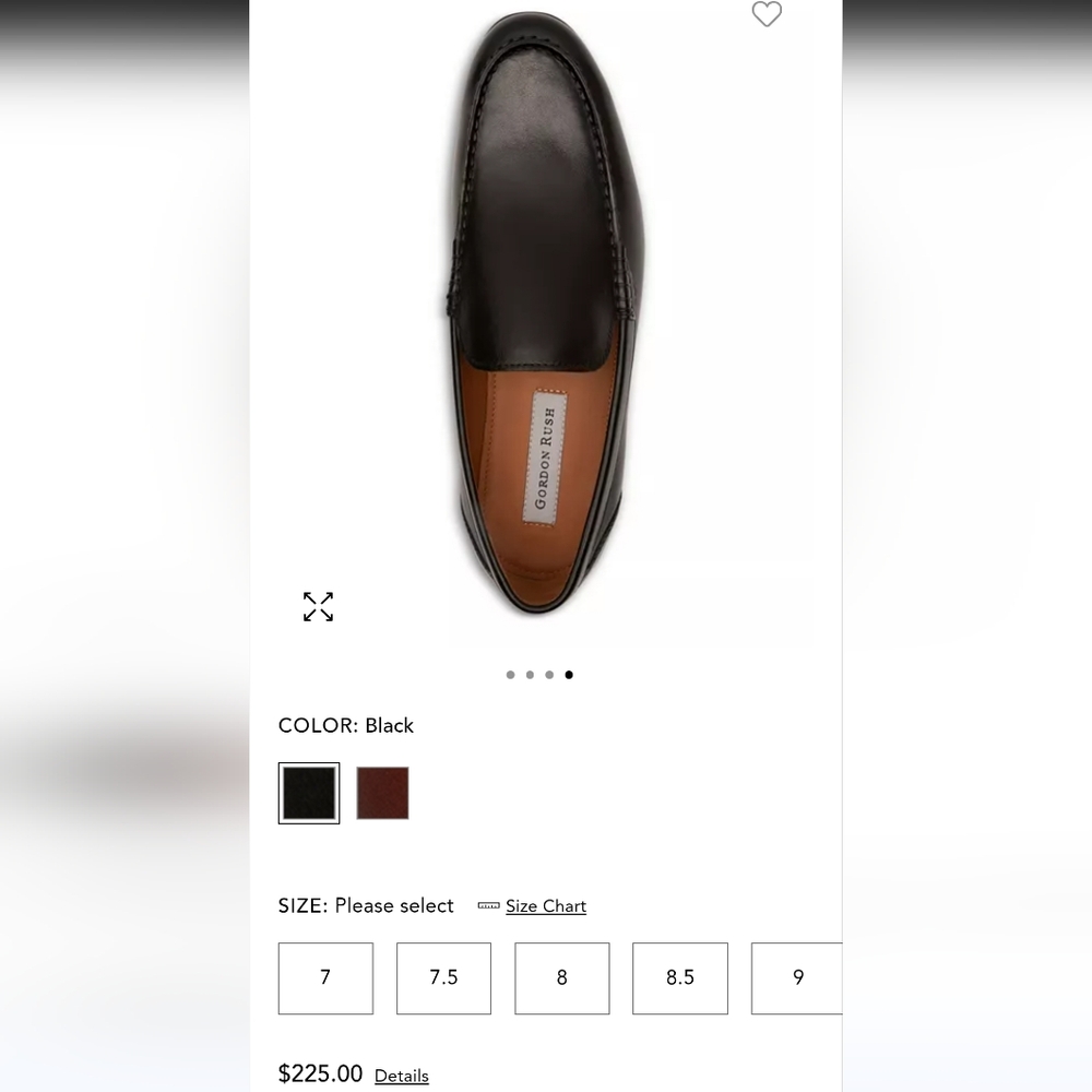 Gordon Rush Ashton Black Leather Loafers Size EU12